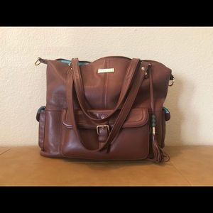 Lily Jade ‘Meggan’ Leather Diaper Bag - Brandy